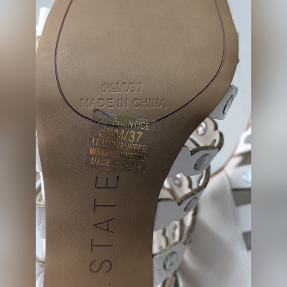 1. State New White Leather Booties Size 6.5 - Picture 6 of 8